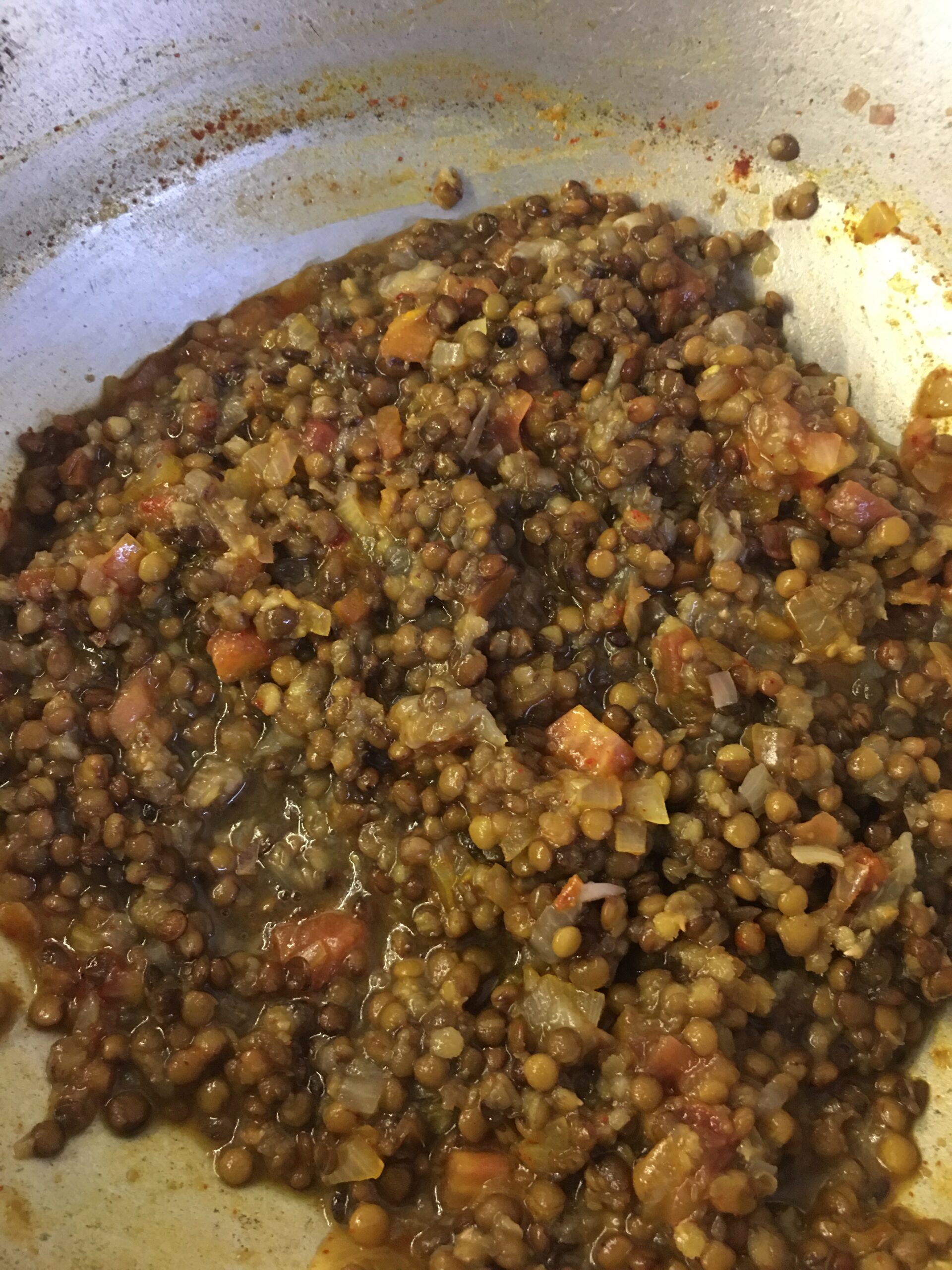 Adding cooked masoor