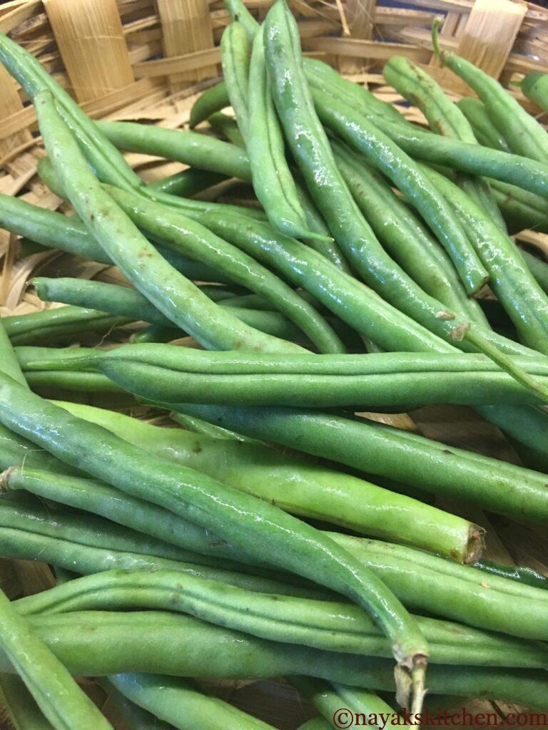 French Beans/Val Papdi in a basket