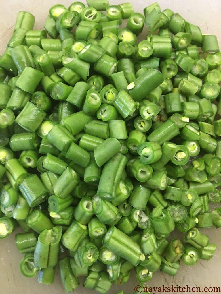 French beans chopped