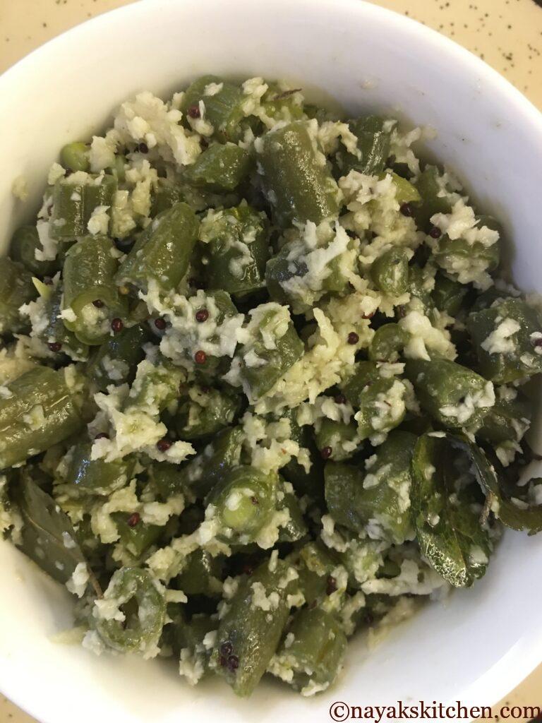 French Beans Sabzi served in a bowl