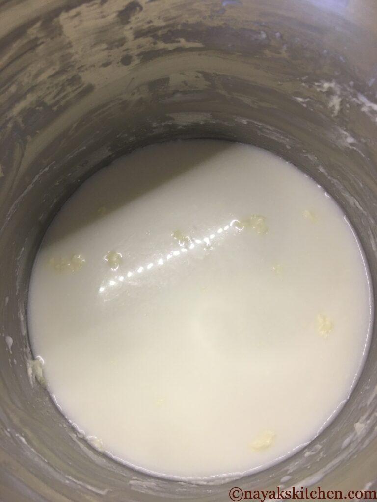 Buttermilk after scooping butter