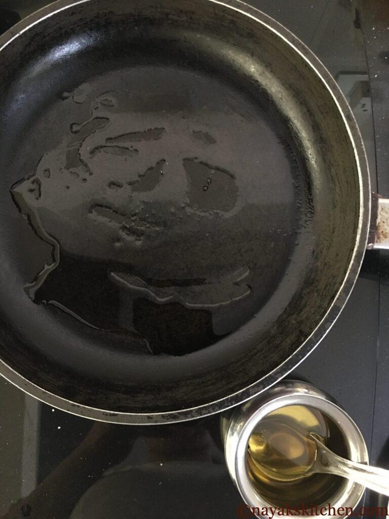 Heating oil in a non-stick pan