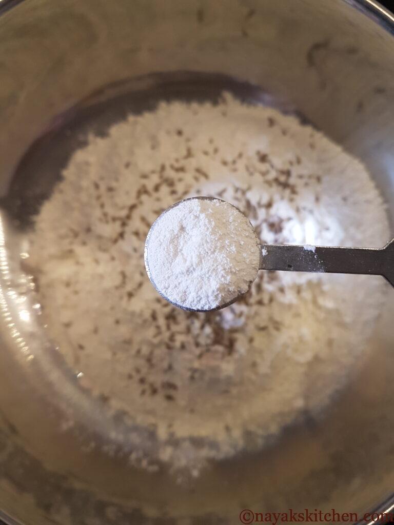 Adding baking powder