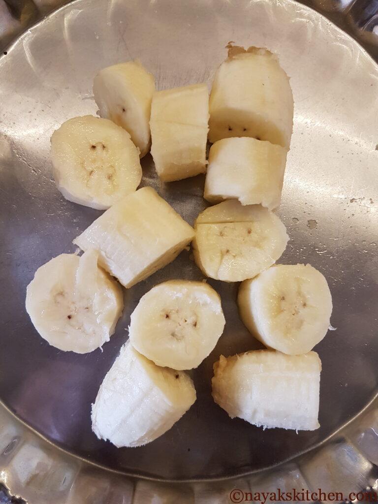Chopped bananas