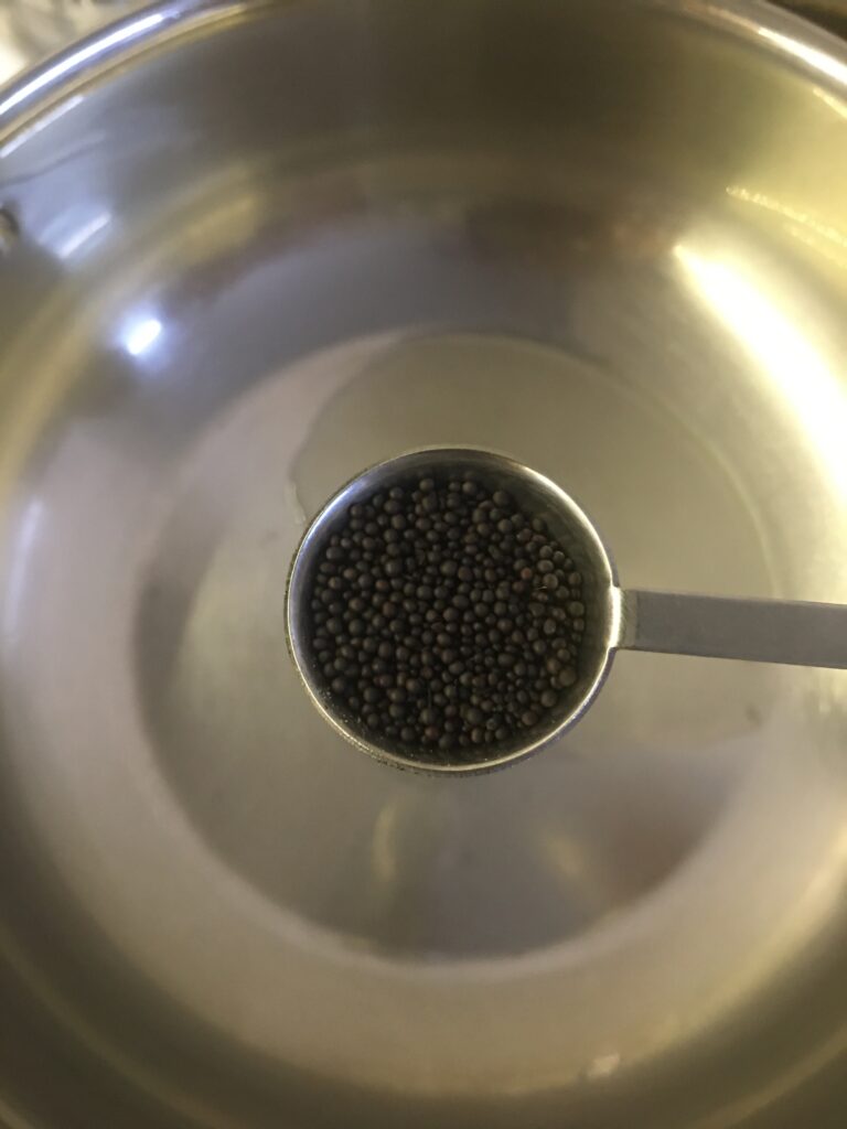 Adding mustard to oil