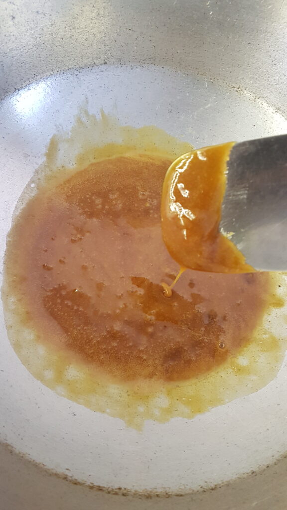 Jaggery has melted completely