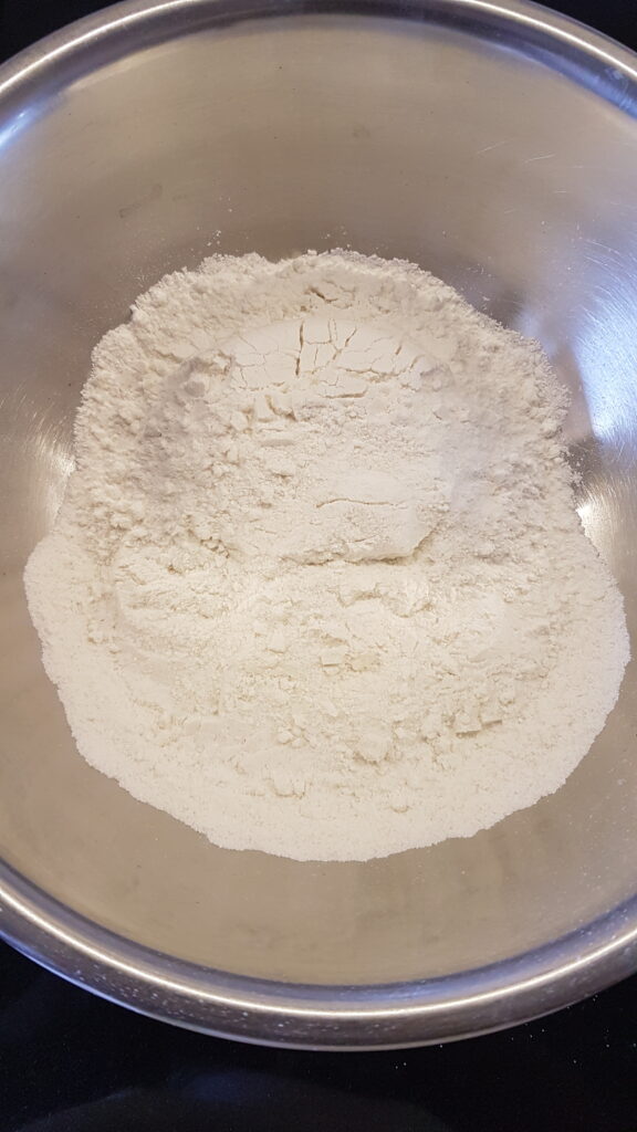 Adding rice flour to prepare