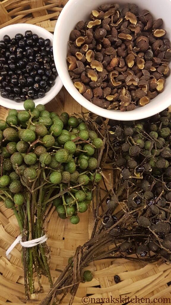 Fresh tefla, dried tefla, discarded seeds