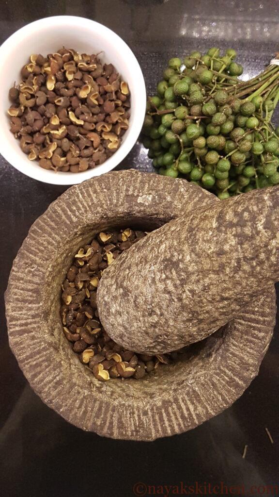 Teppal in mortar and pestle