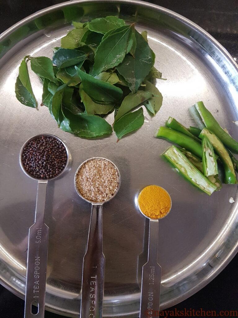 Tempering ingredients for chanyachi usal