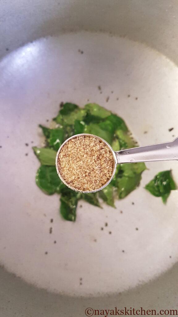 Adding hing/asafoetida