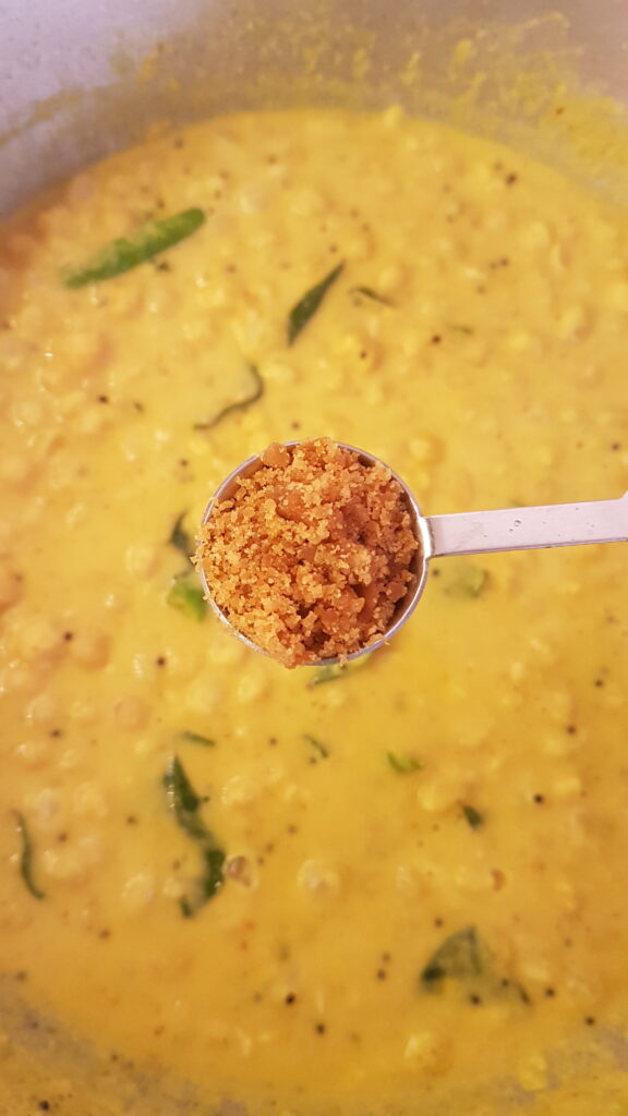 Adding jaggery