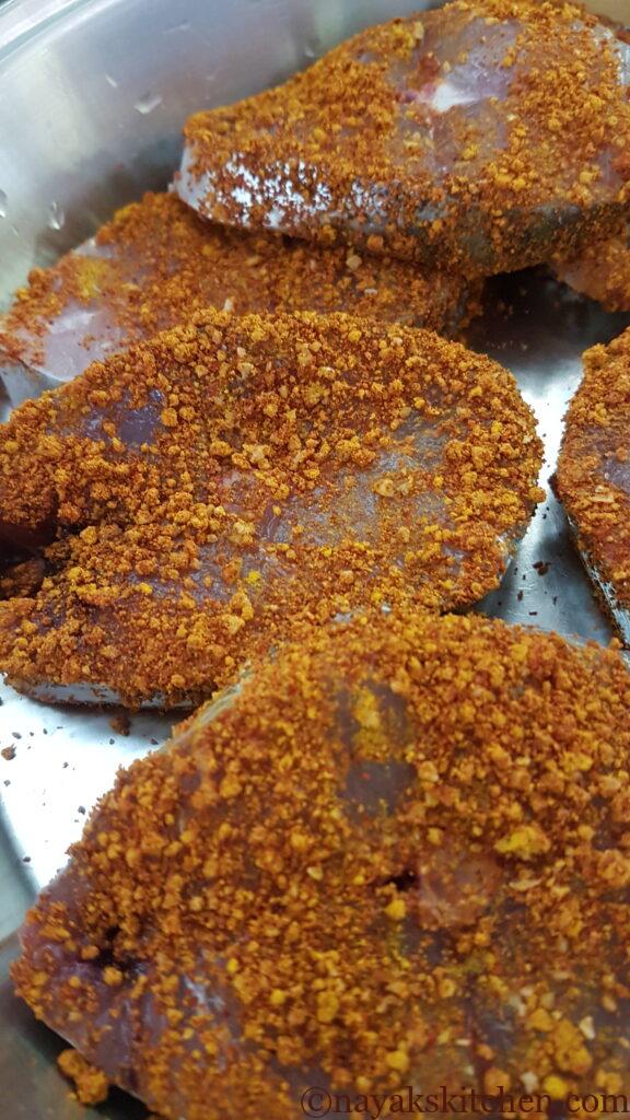 Kingfish coated with masalas