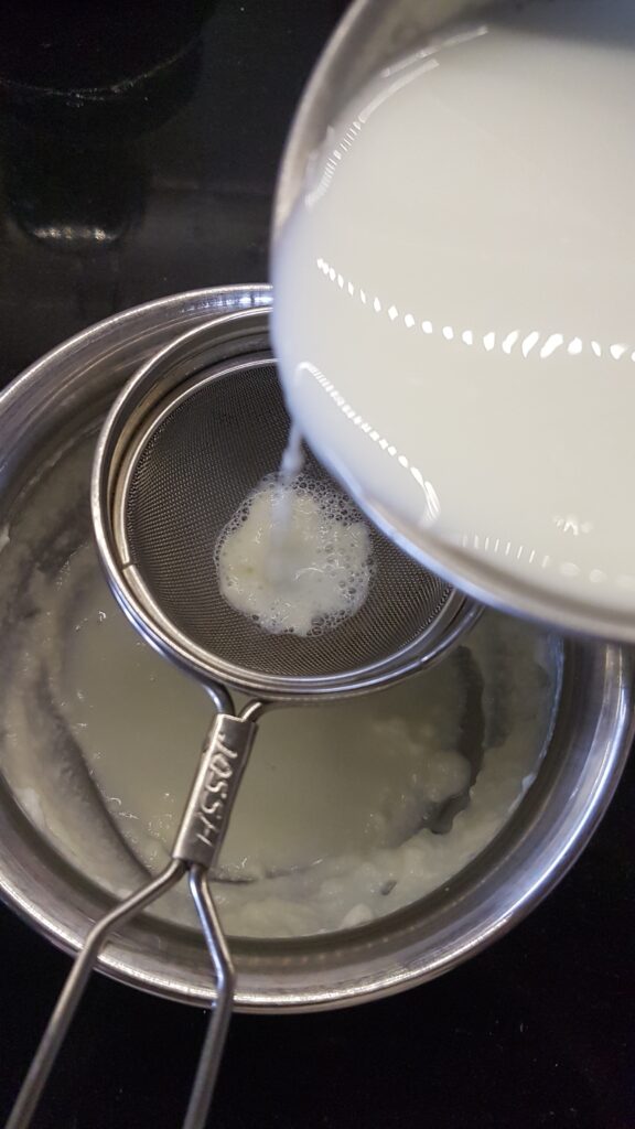 Straining milk