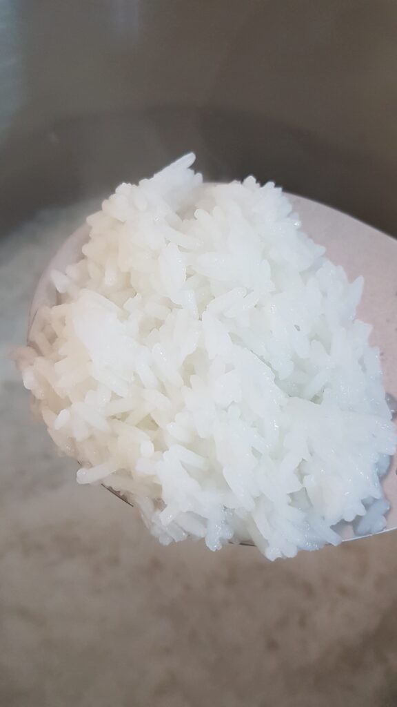 Cooking rice till soft