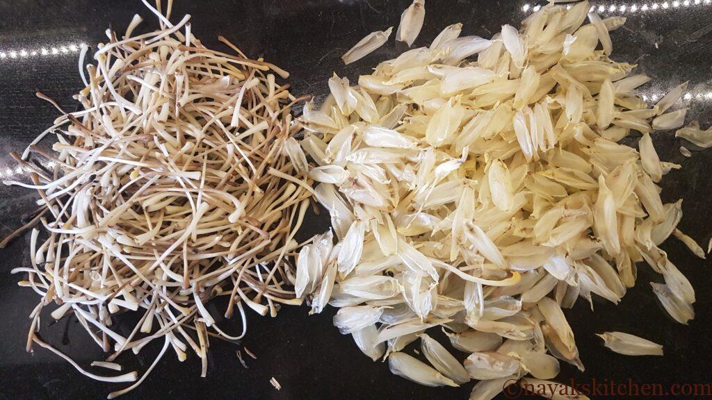 Discarded parts of a banana blossom