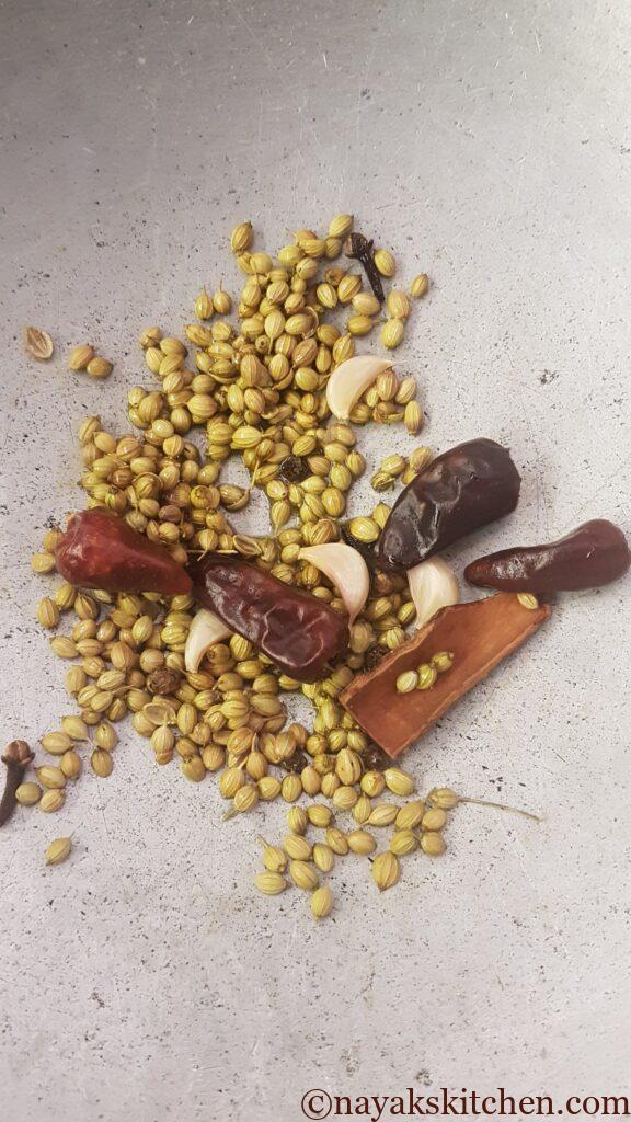 Roasting spices in oil