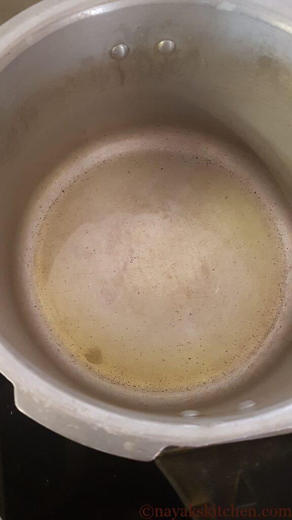 Greasing pressure cooker with ghee