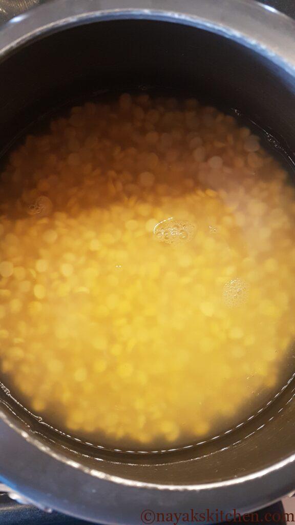 Cooking chana dal in pressure cooker