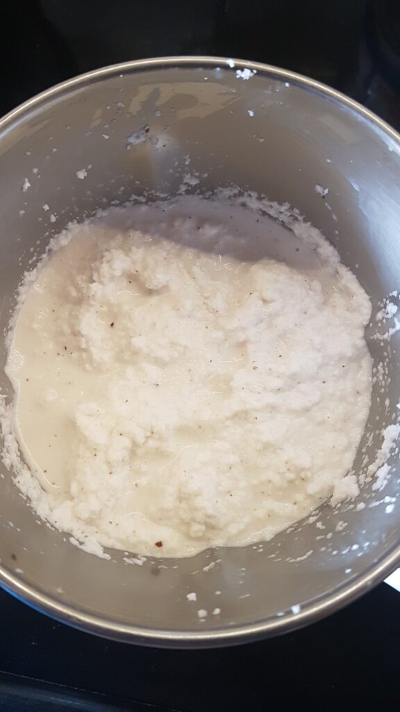 Grinding coconut to a paste