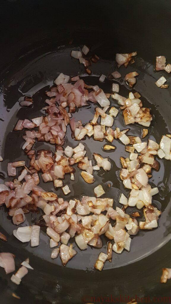 Slightly browned onion