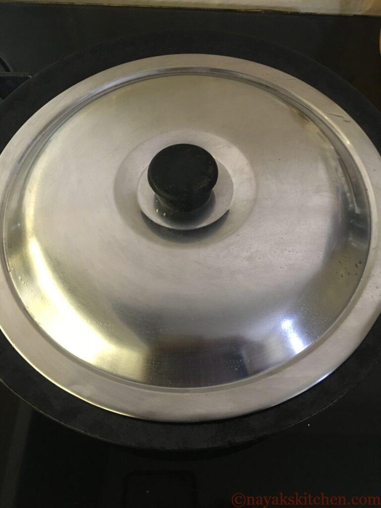 Cover and cook brinjal