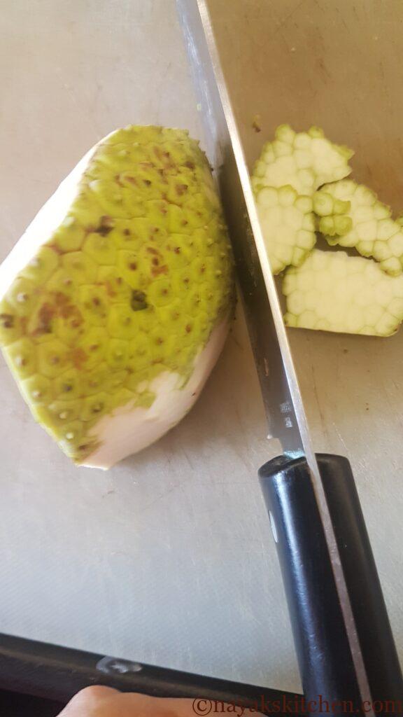 Remove the outer skin with a knife