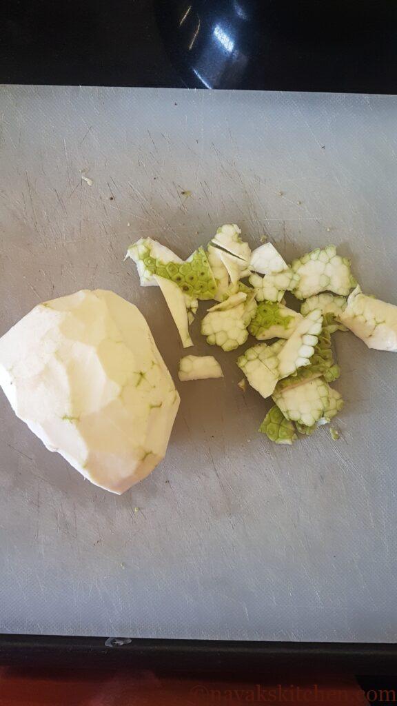 Peeled breadfruit