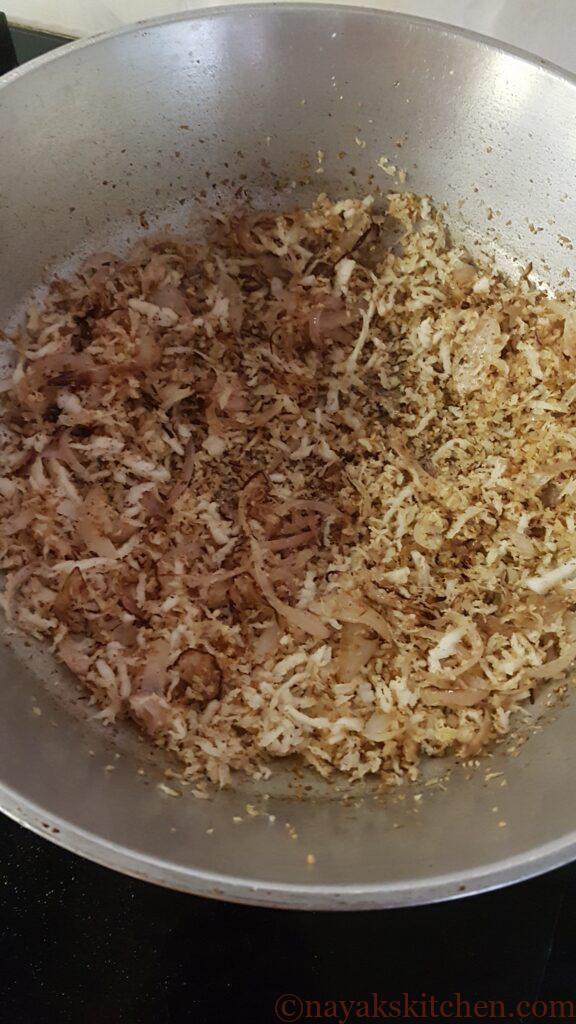 Roasted onion and coconut