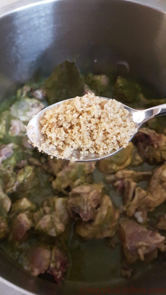 Adding salt to chicken