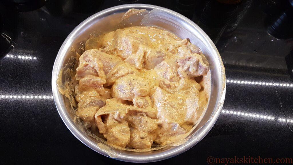 Marinated chicken for butter chicken