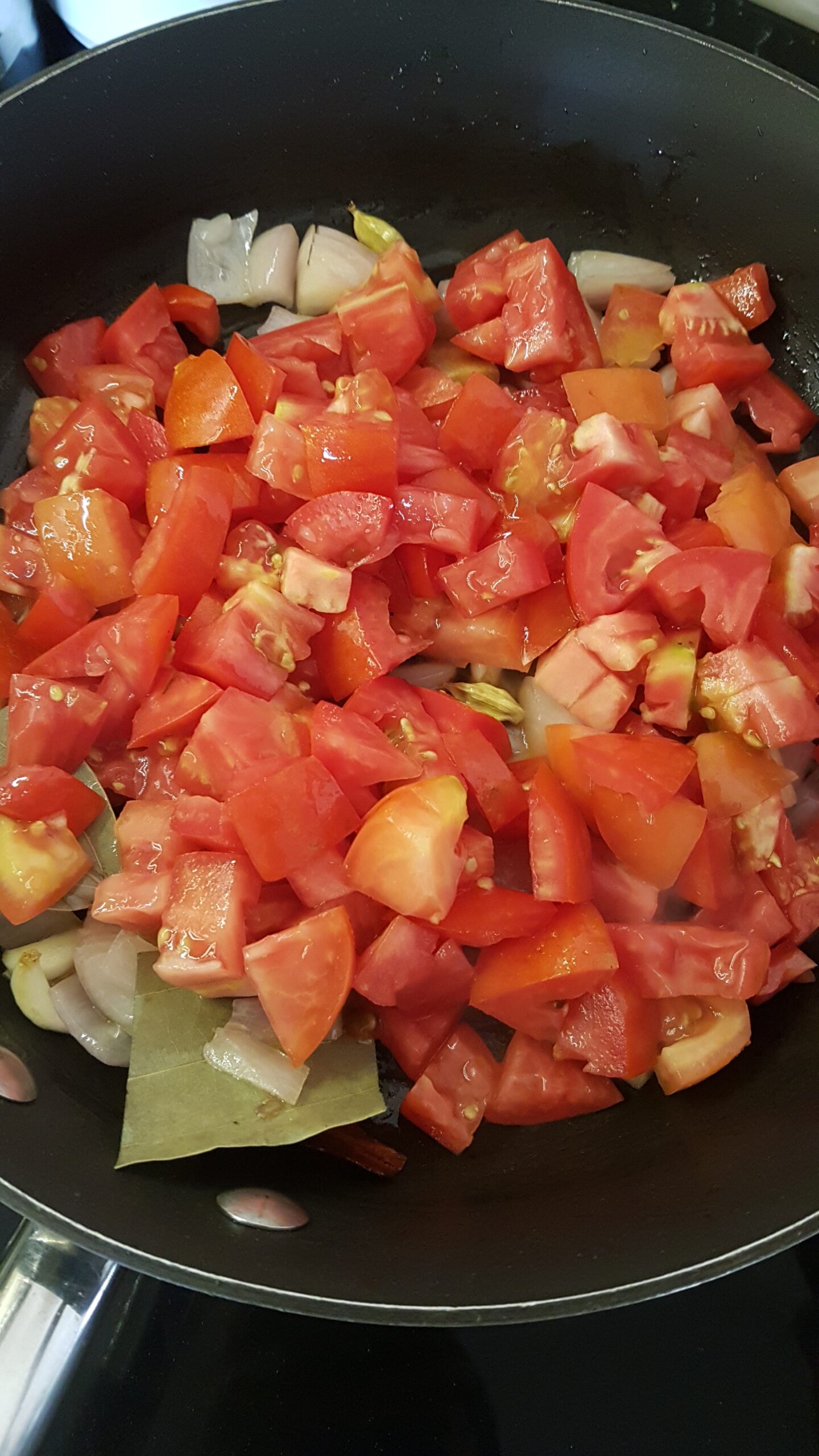 Add chopped tomatoes