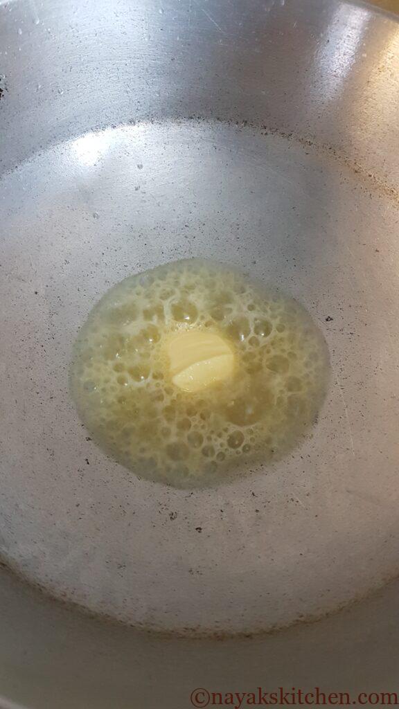 Allow the butter to melt