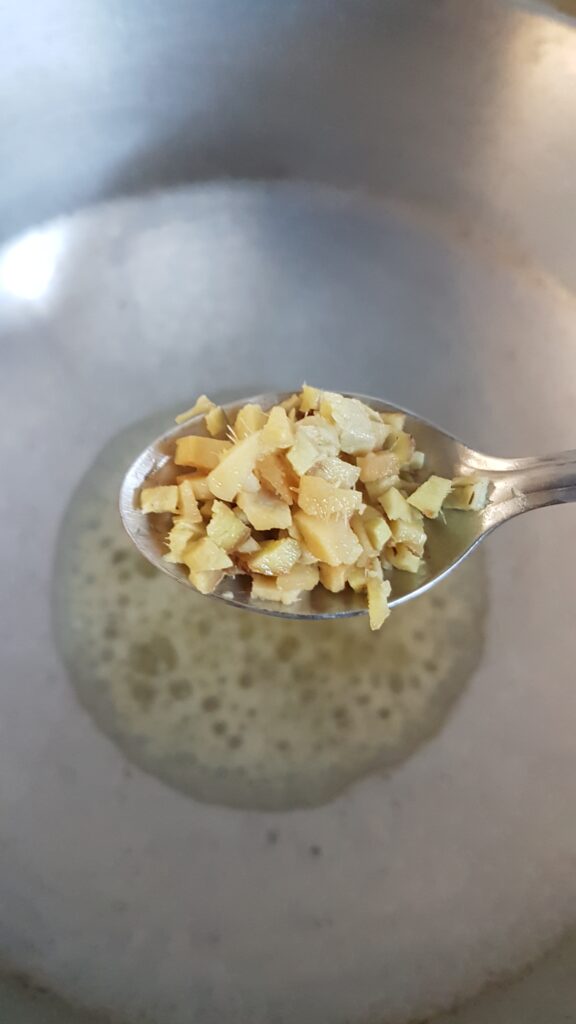 Add finely chopped ginger