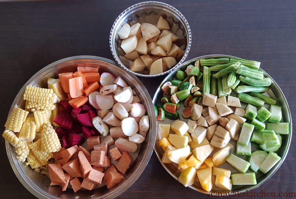Chopped vegetables