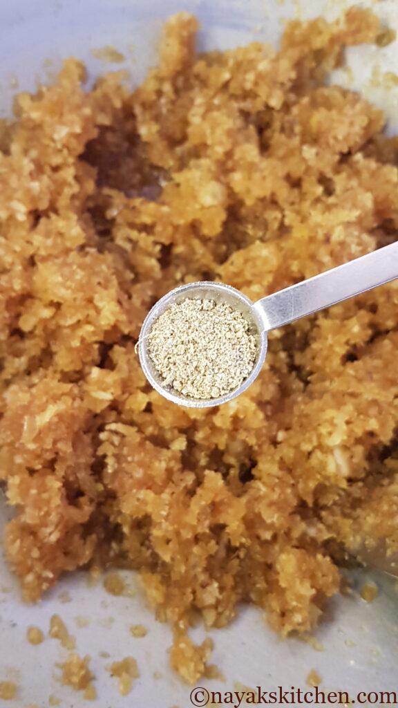 Adding cardamom powder
