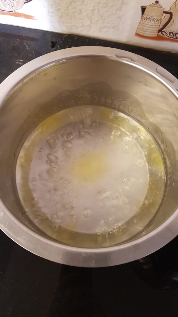 Bringing the water to a rolling boil