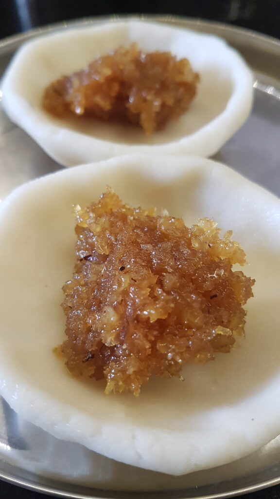 Placing the stuffing in the cup