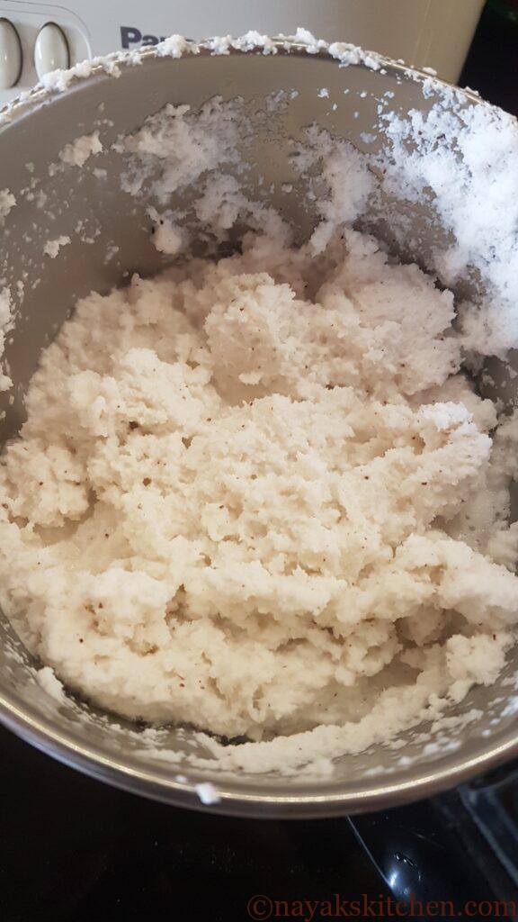 Grinding coconut to a paste
