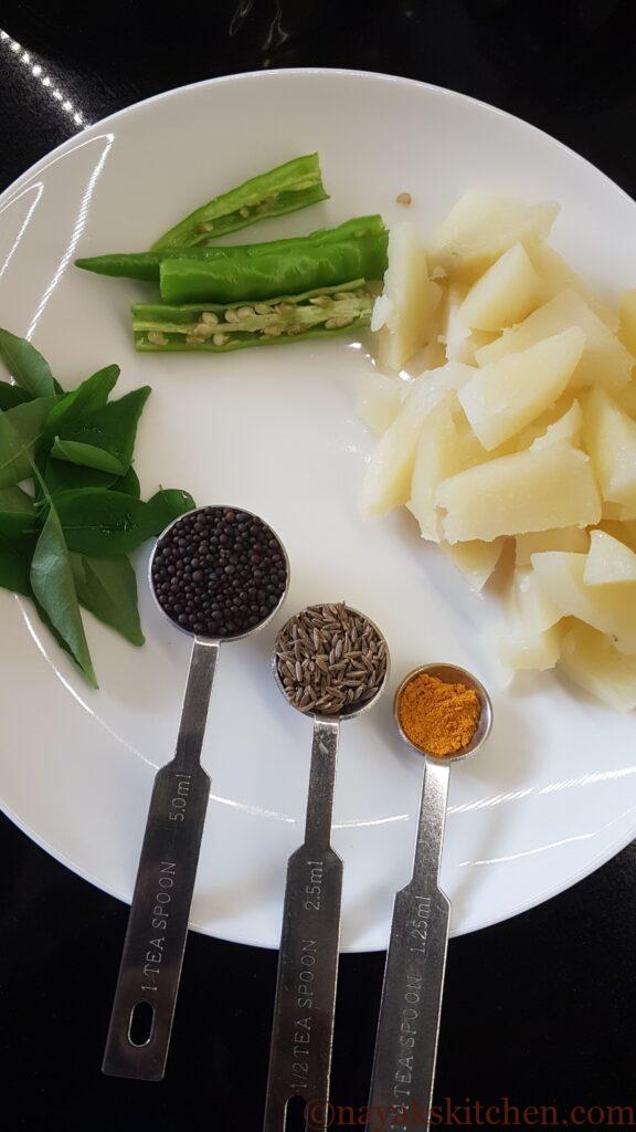 Ingredients for potato poha