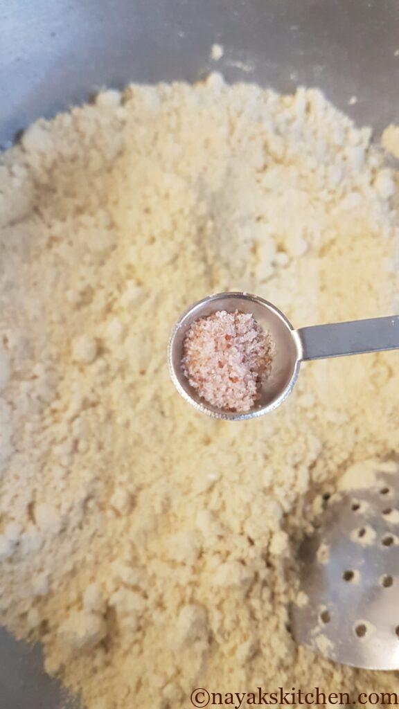 Adding salt to flour