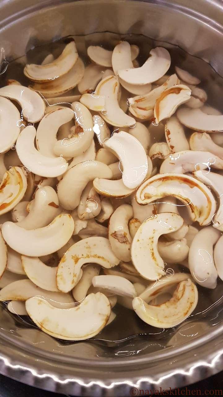 Washing peeled cashew