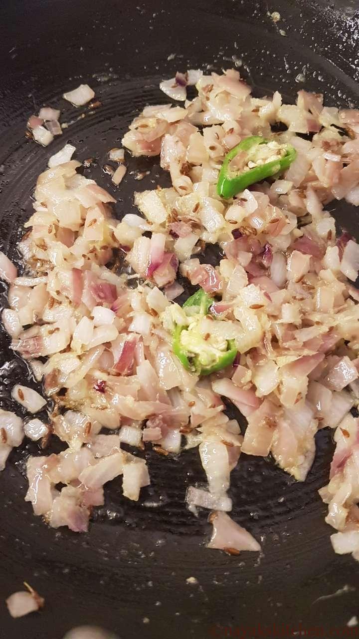 Sauté onion till light brown