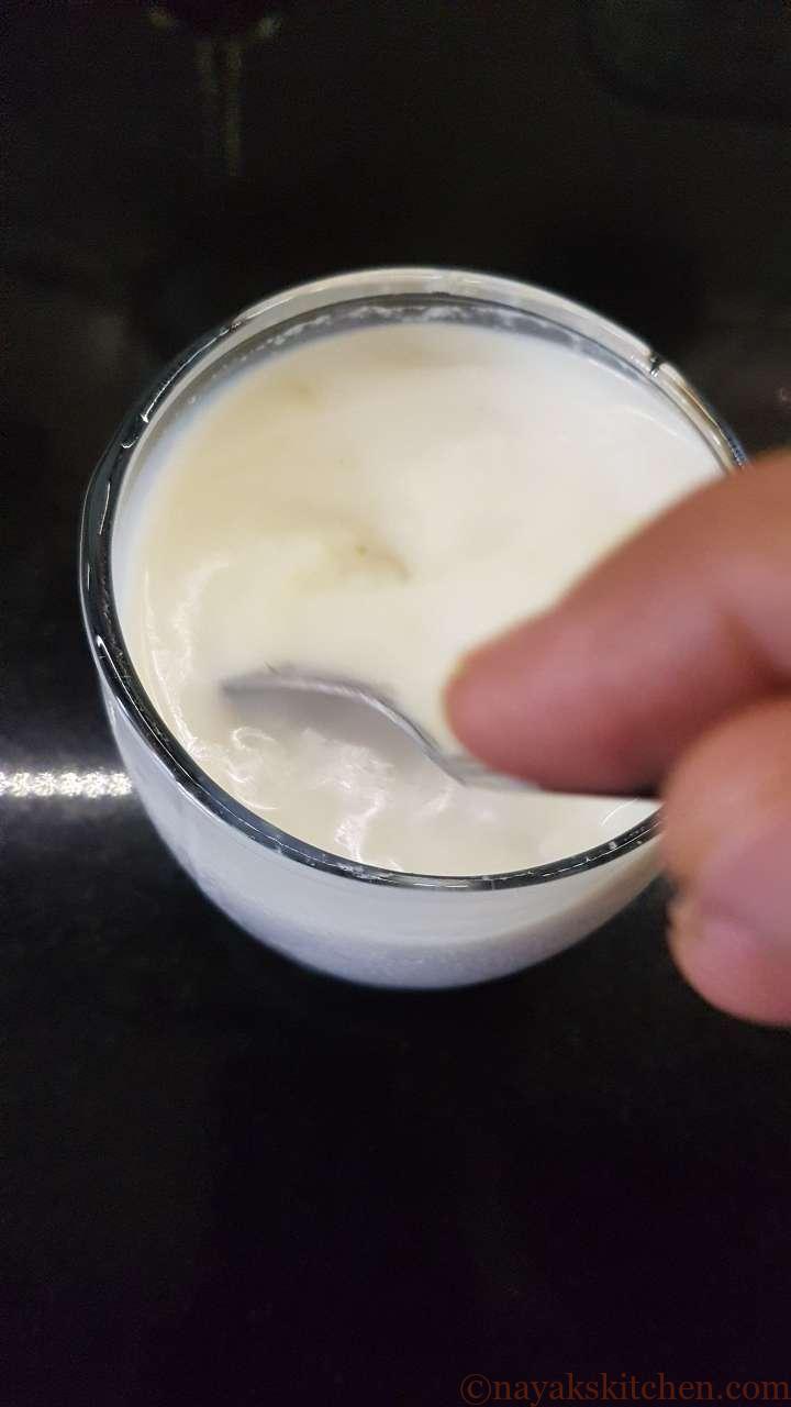 Mixing milk and gulkand