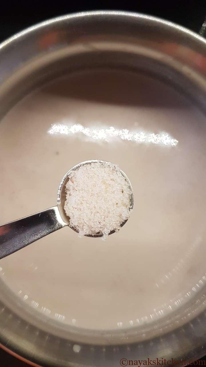 Adding salt to solkadhi