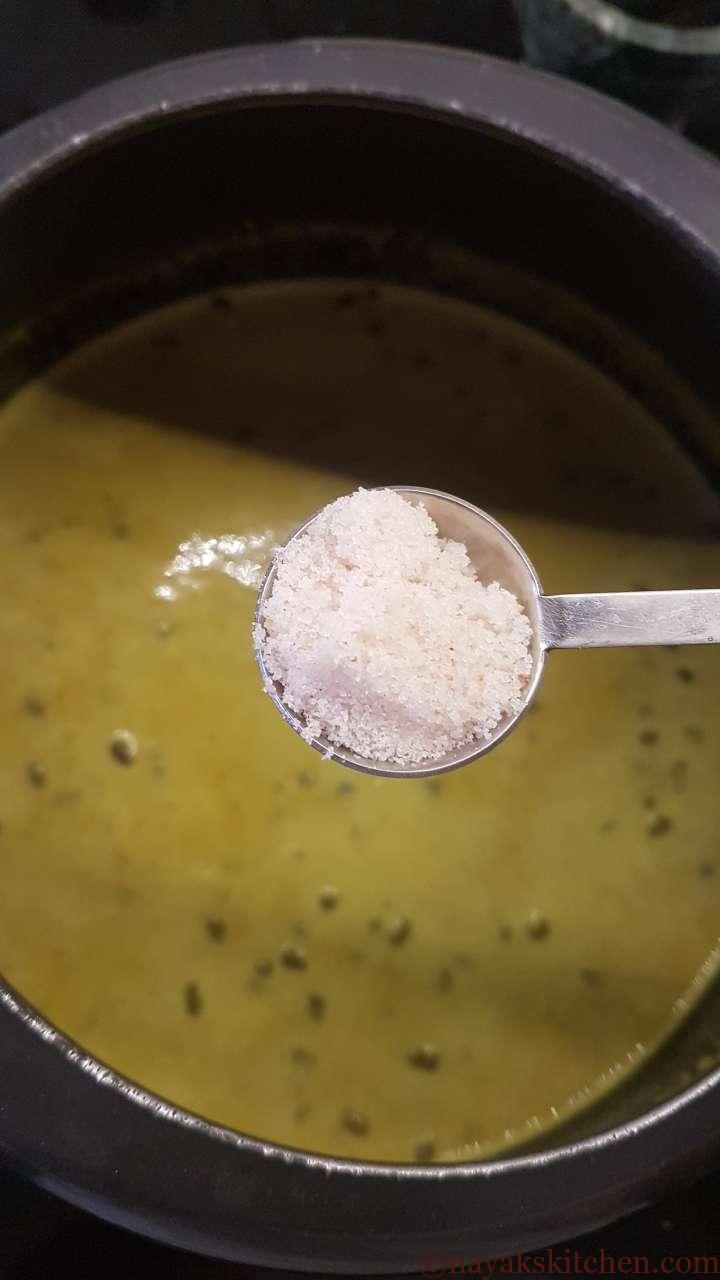 Adding salt to Mooga Gathi