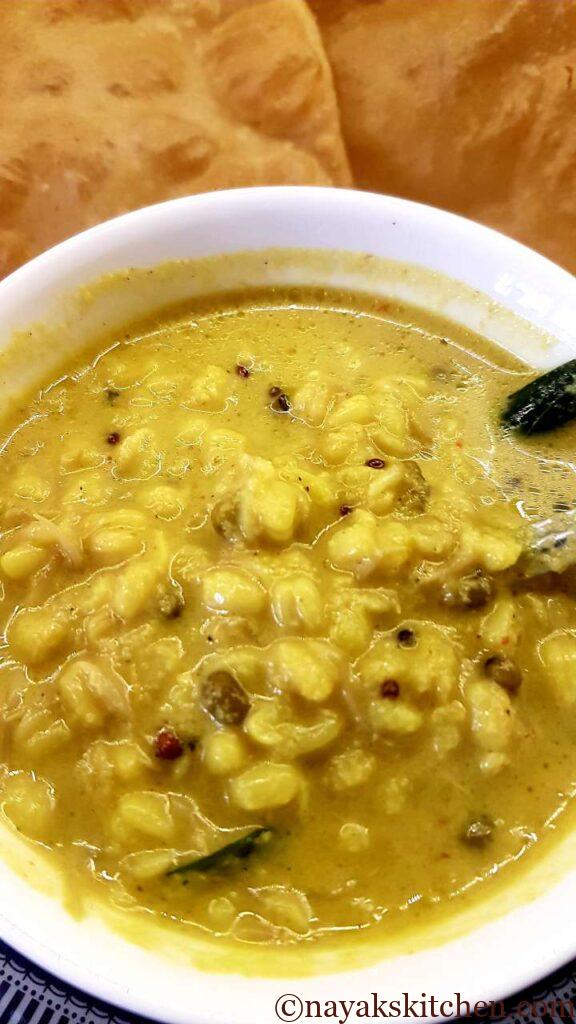 Muga Gathi served with poori