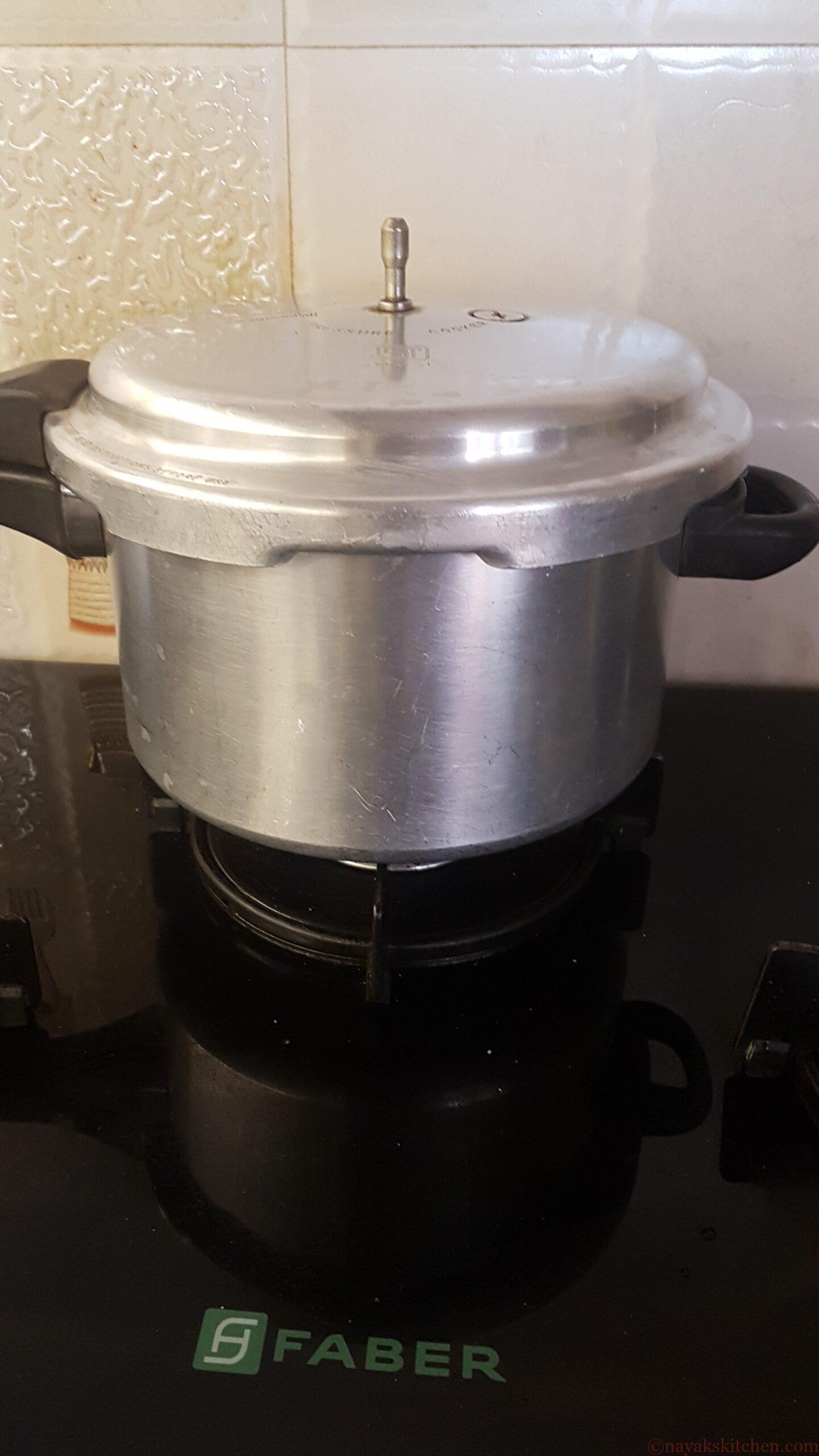 Pressure cooking the cake