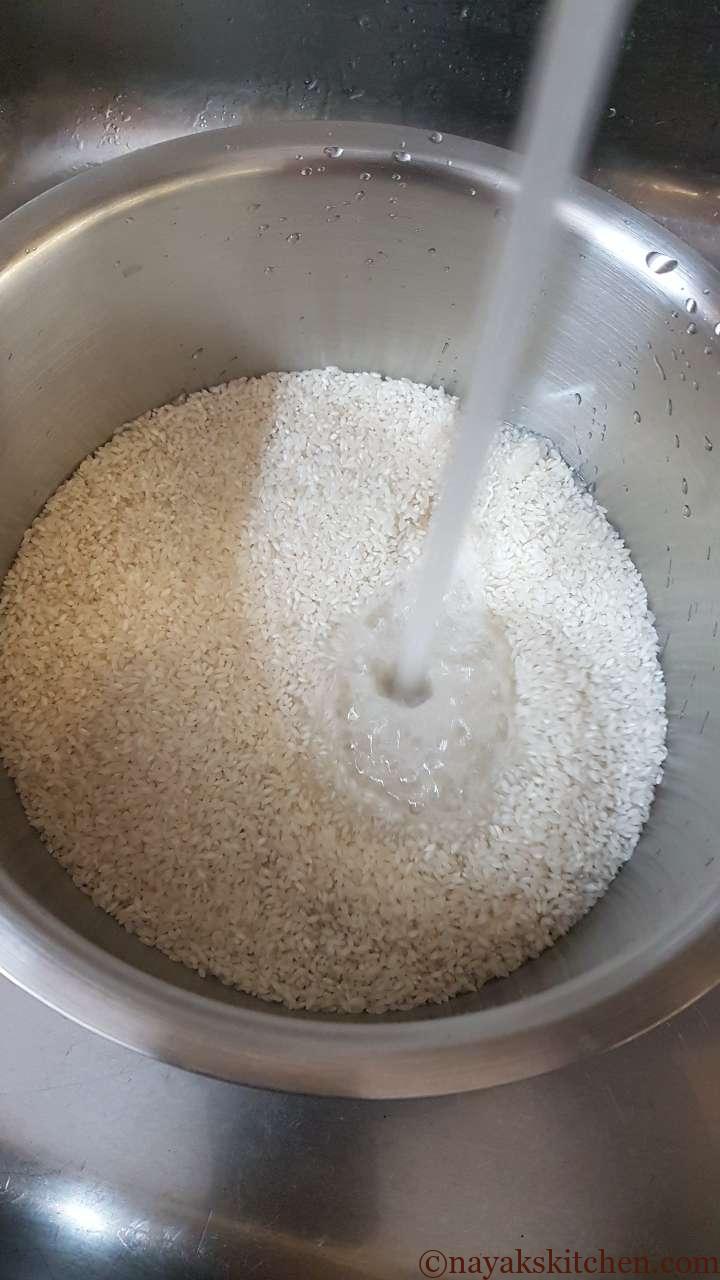 Washing ambemohar rice