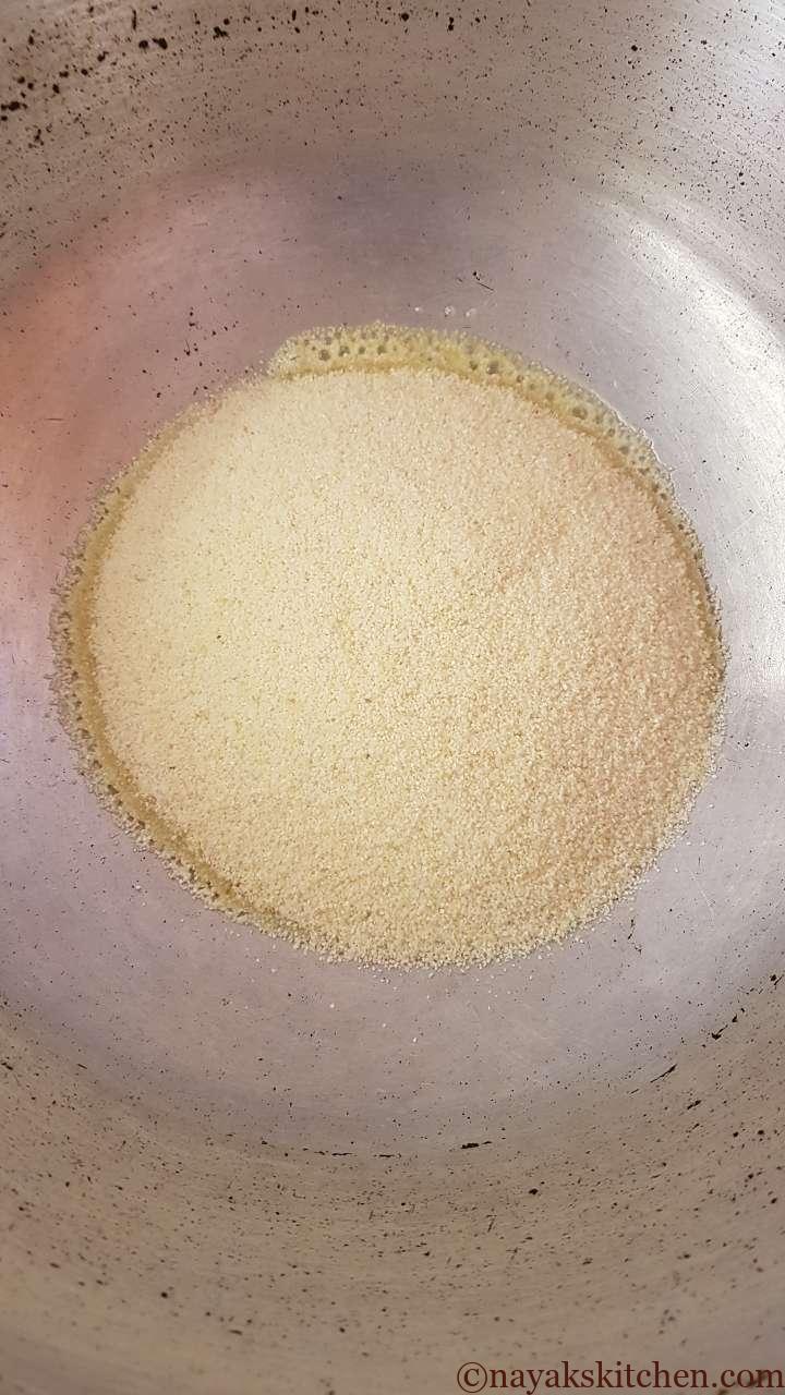 Adding rava (semolina)